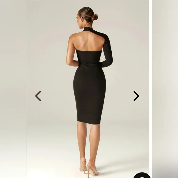 NWT Alieva Dasha Modern midi dress in black size xl - Picture 4 of 16